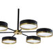 Oswin 6 Light 37 inch Black / Brass / Black Chandelier Ceiling Light